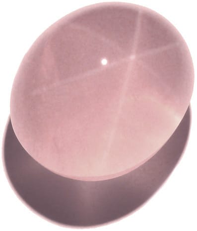 El cuarzo rosa estrellado, un bello ejemplo de asterismo