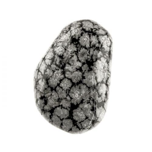 Pierre roulée en obsidienne flocons de neige