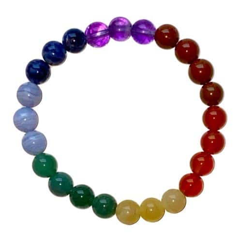 Bracelet 7 Chakras - Pierres Boules 8 mm - Boutique de Minéraux