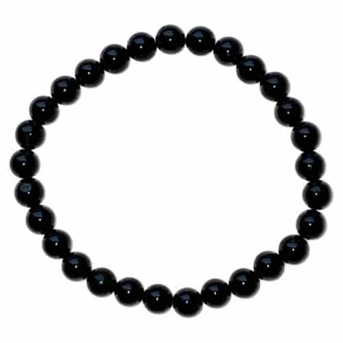 Bracelet en Tourmaline Noire - Pierres Boules 6mm
