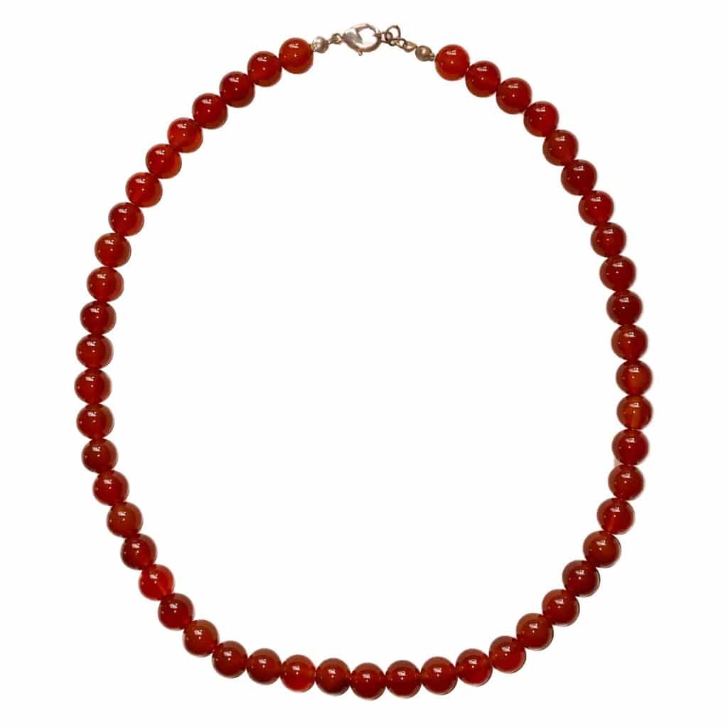 Collar de bolas de 8 mm de cornalina