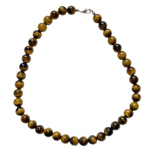 Collier boules de 10mm en oeil-de-tigre