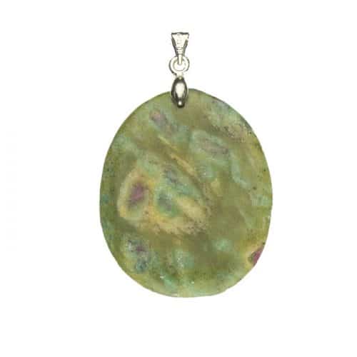 Rubis sur Fuschite - Pendentif Pierre Plate