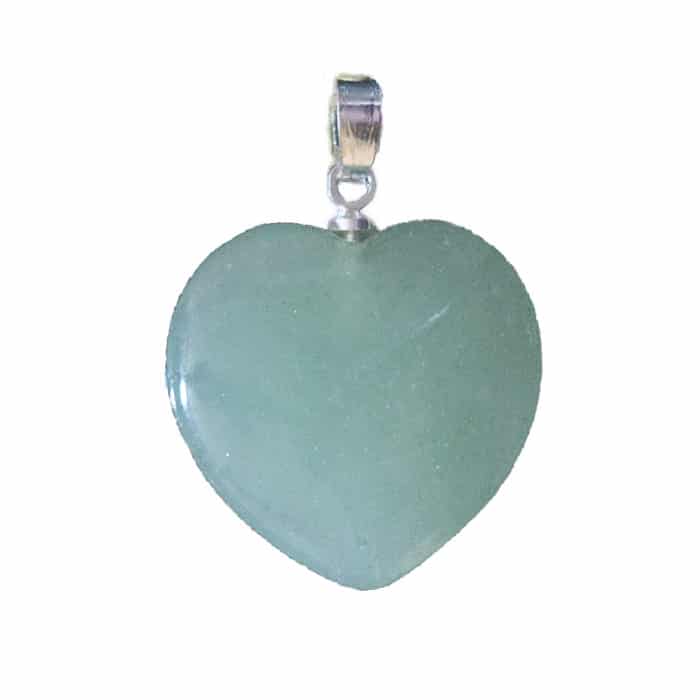 Colgante de corazón de aventurina verde