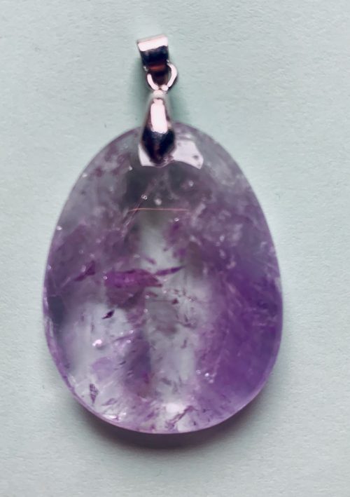 Améthyste Pendentif Pierre Plate