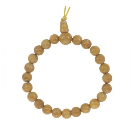 Bracelet Tibétain en Jaspe Jaune - Pierres Boules 8 mm