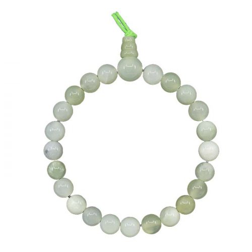 Bracelet Tibétain en Jade Vert Clair - Pierres Boules 8 mm
