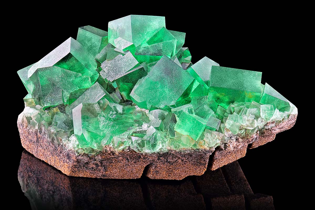 Ejemplar raro de fluorita (o fluorina) verde