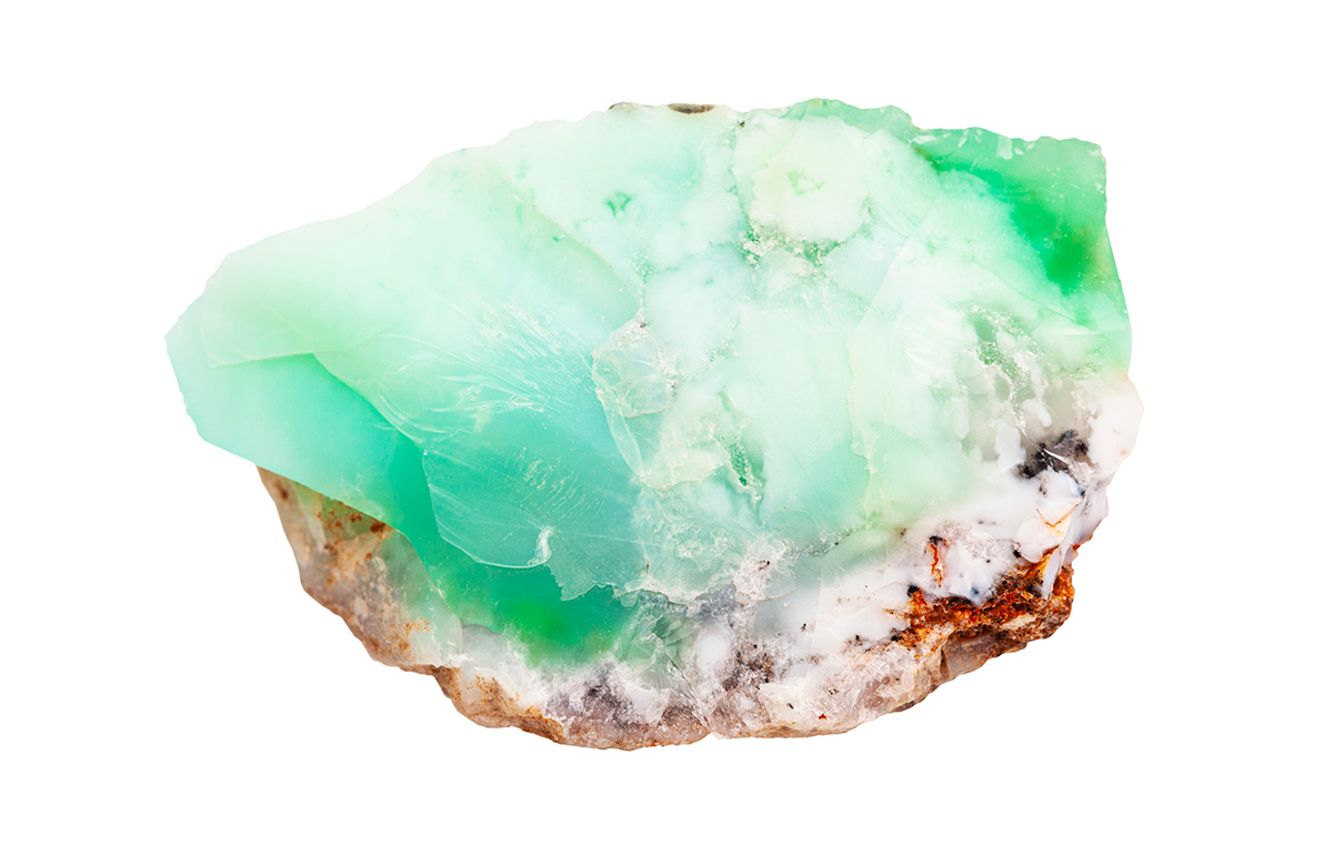 Crisoprasa en bruto - Litoterapia en Línea