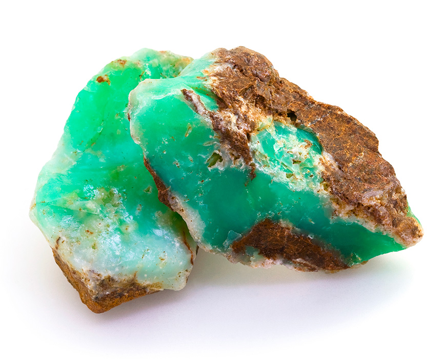 Piedra crisoprasa en bruto