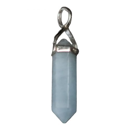 Aigue-Marine biterminée pendentif faceté monté sur argent