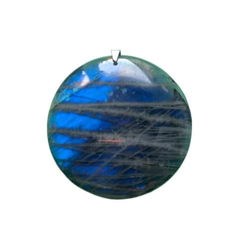 Labradorite Pendentif pierre ronde Qual EE